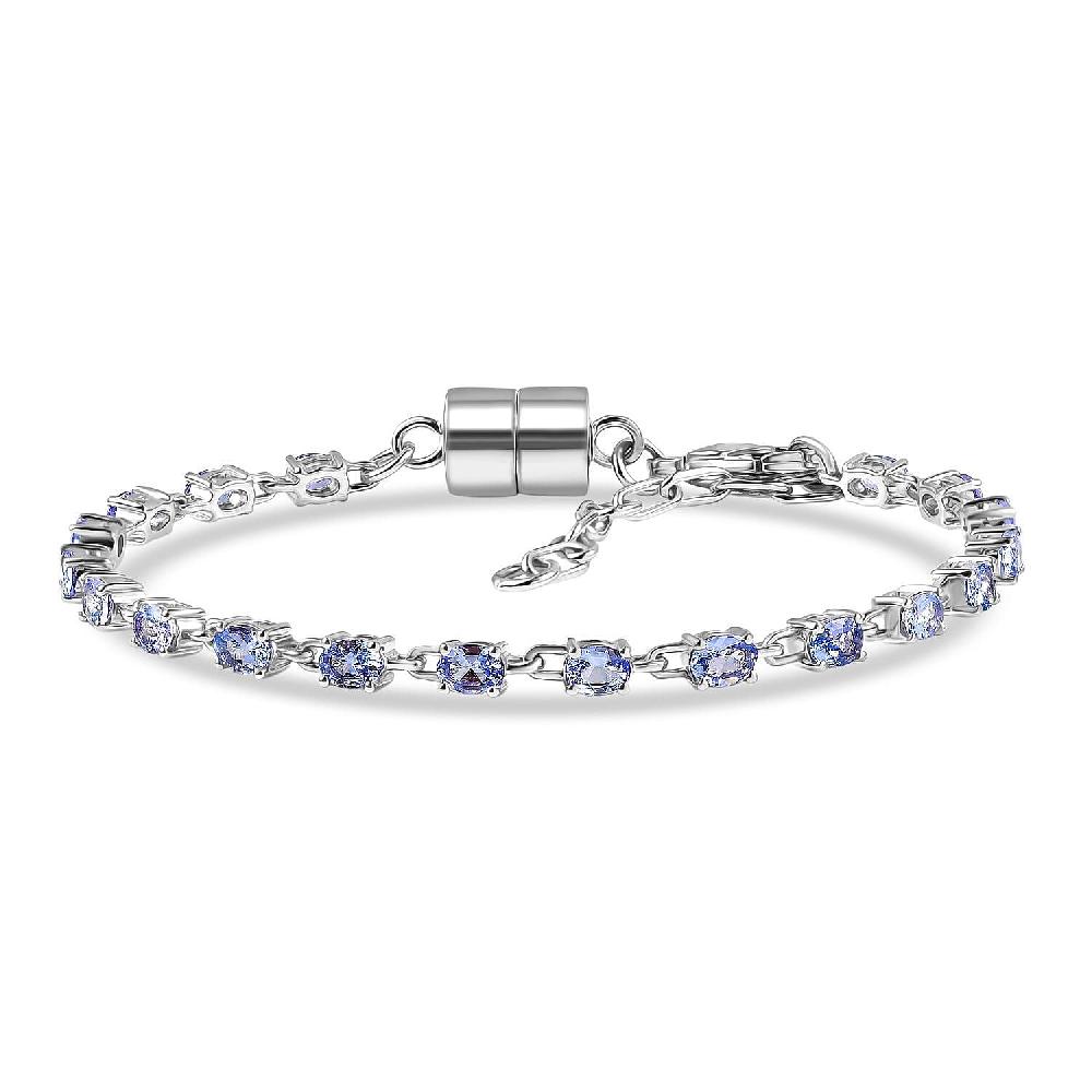 shop lc EverTrue Tanzanite 3.30 ctw River of Serenity Bracelet in Platinum Bond (6.5-8.0In)