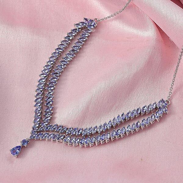 Shop Lc EverTrue Tanzanite Necklace In Platinum Bond 8.30 Ctw (18-20 Inches) (Del. In 10-12 Days)