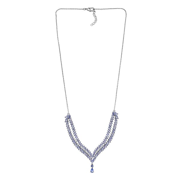 Shop Lc EverTrue Tanzanite Necklace In Platinum Bond 8.30 Ctw (18-20 Inches) (Del. In 10-12 Days)