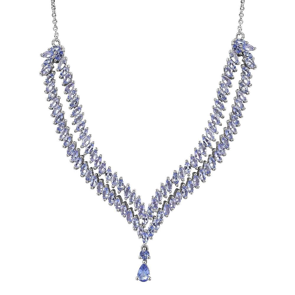 shop lc EverTrue Tanzanite Necklace in Platinum Bond 8.30 ctw (18-20 Inches) (Del. in 10-12 Days)