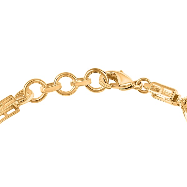 Shop Lc EverTrue Verde Onyx 17.00 Ctw Paperclip Link Bracelet In 18K Yellow Gold Plated (7.25 In)