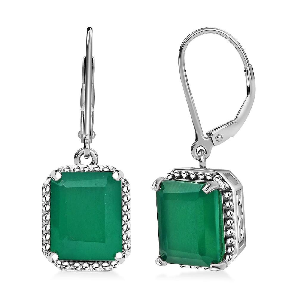 shop lc EverTrue Verde Onyx Earrings in Platinum Bond 6.30 ctw