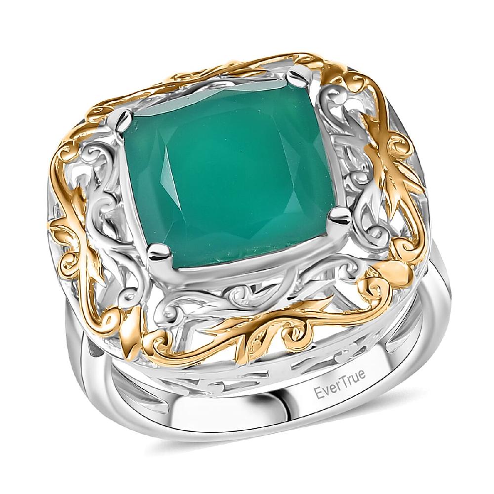 shop lc EverTrue Verde Onyx Ring in 18K YG Plated and Platinum Bond 5.40 ctw