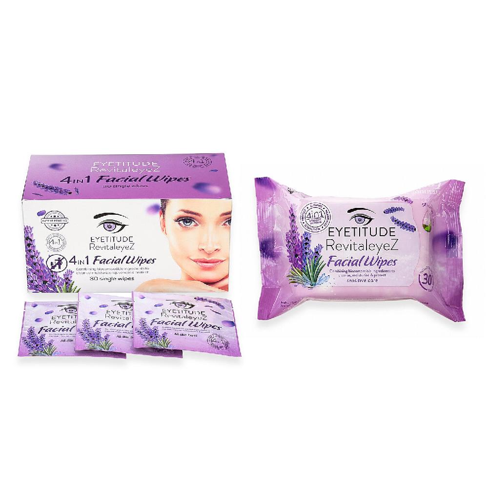 shop lc Eyetitude RevitaleyeZ 4-In-1 Face Wipes Facial Cleansing Moisturizing Rejuvenating and Protecting Wipes For All Skin Types (30 Count)