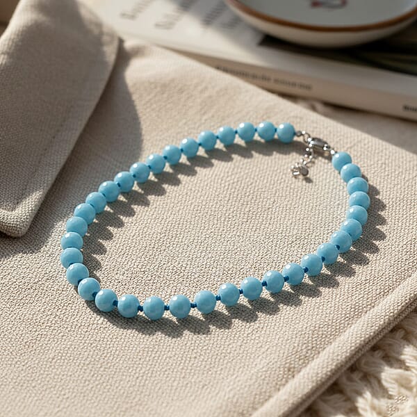 Shop Lc Faceted Sleeping Beauty Lustre Shell Pearl Necklace 18-20 Inches In Stainless Steel