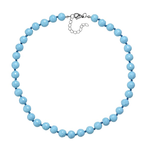 Shop Lc Faceted Sleeping Beauty Lustre Shell Pearl Necklace 18-20 Inches In Stainless Steel