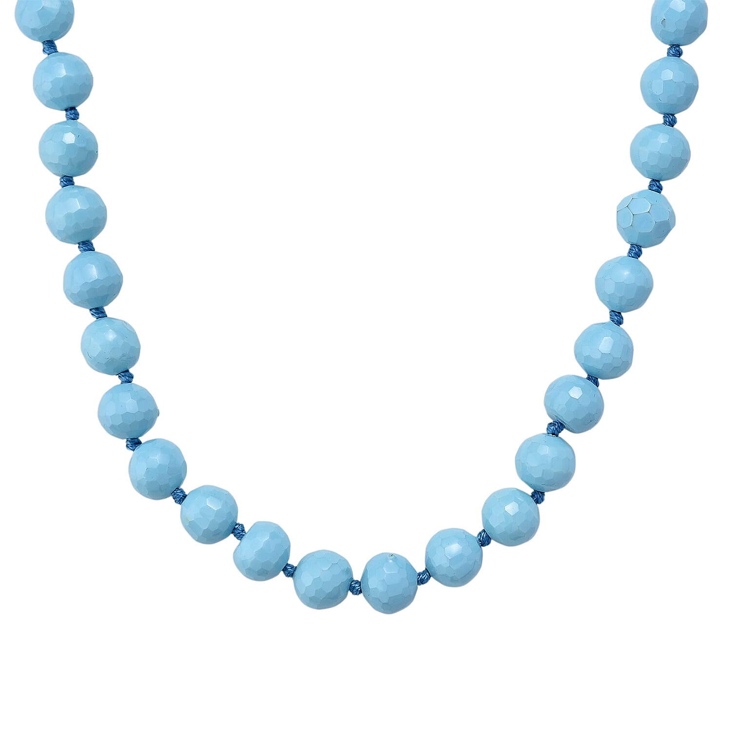 shop lc Faceted Sleeping Beauty Lustre Shell Pearl Necklace 18-20 Inches in Stainless Steel