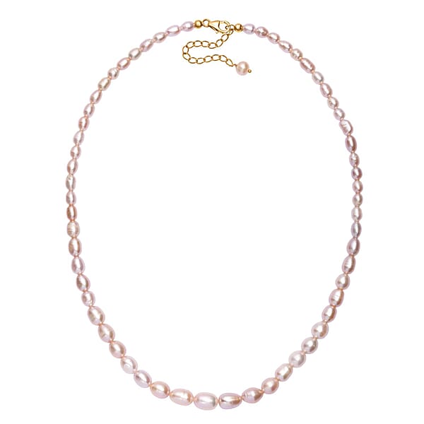 Shop Lc Freshwater Pearl Drop Shape Sun-Kissed Necklace In 18K Vermeil Yellow Gold Over Sterling Silver 18 Inches