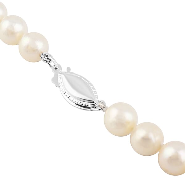 Shop Lc Freshwater Pearl Marquise Clasp Necklace In Silvertone 18 Inches