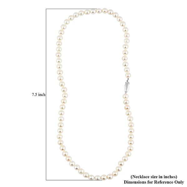Shop Lc Freshwater Pearl Marquise Clasp Necklace In Silvertone 18 Inches