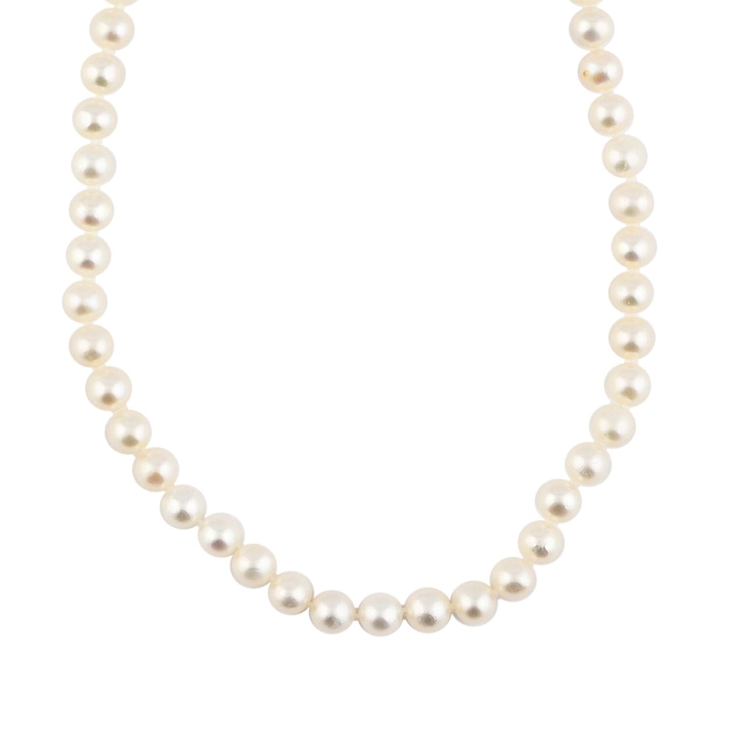 shop lc Freshwater Pearl Marquise Clasp Necklace in Silvertone 18 Inches