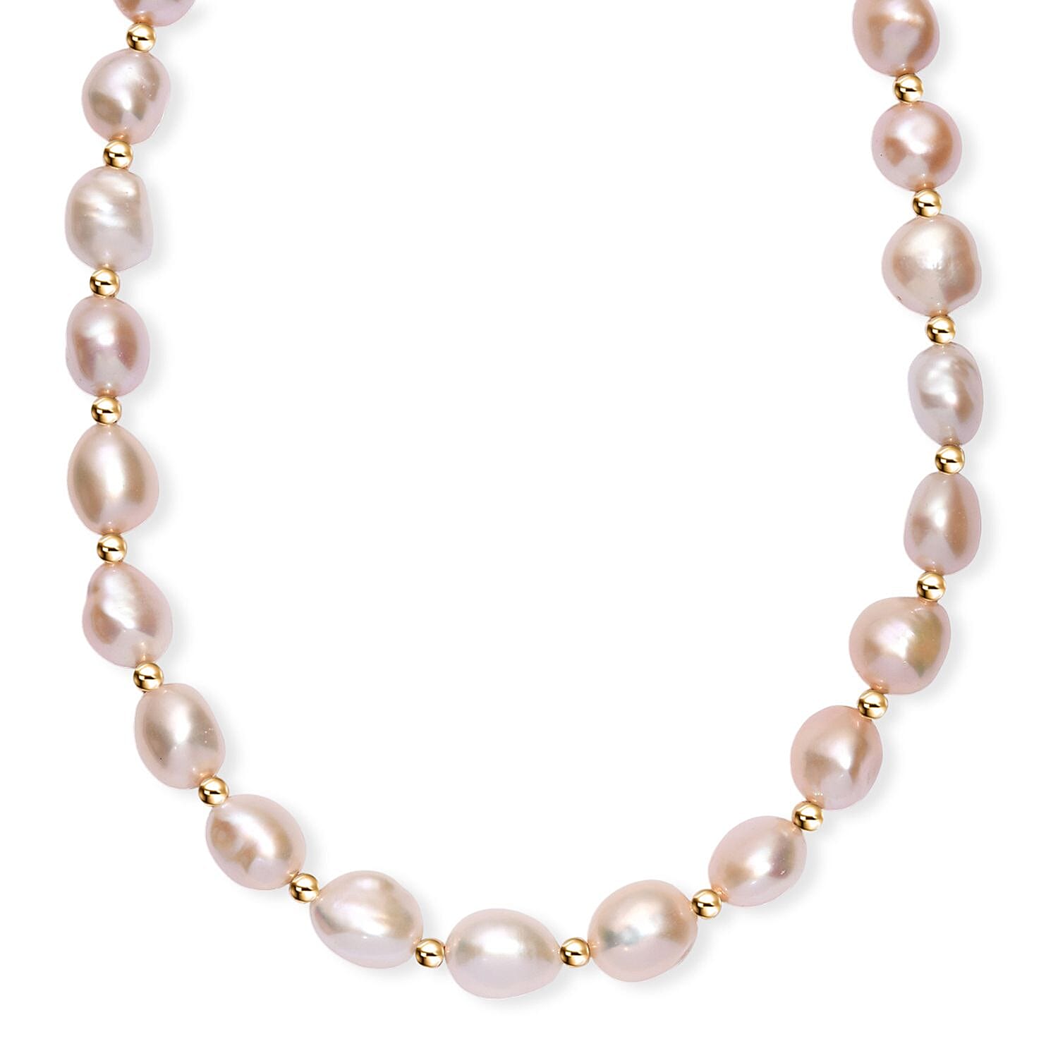 shop lc Freshwater Pearl Necklace in 18K Vermeil Yellow Gold Over Sterling Silver 18 Inches