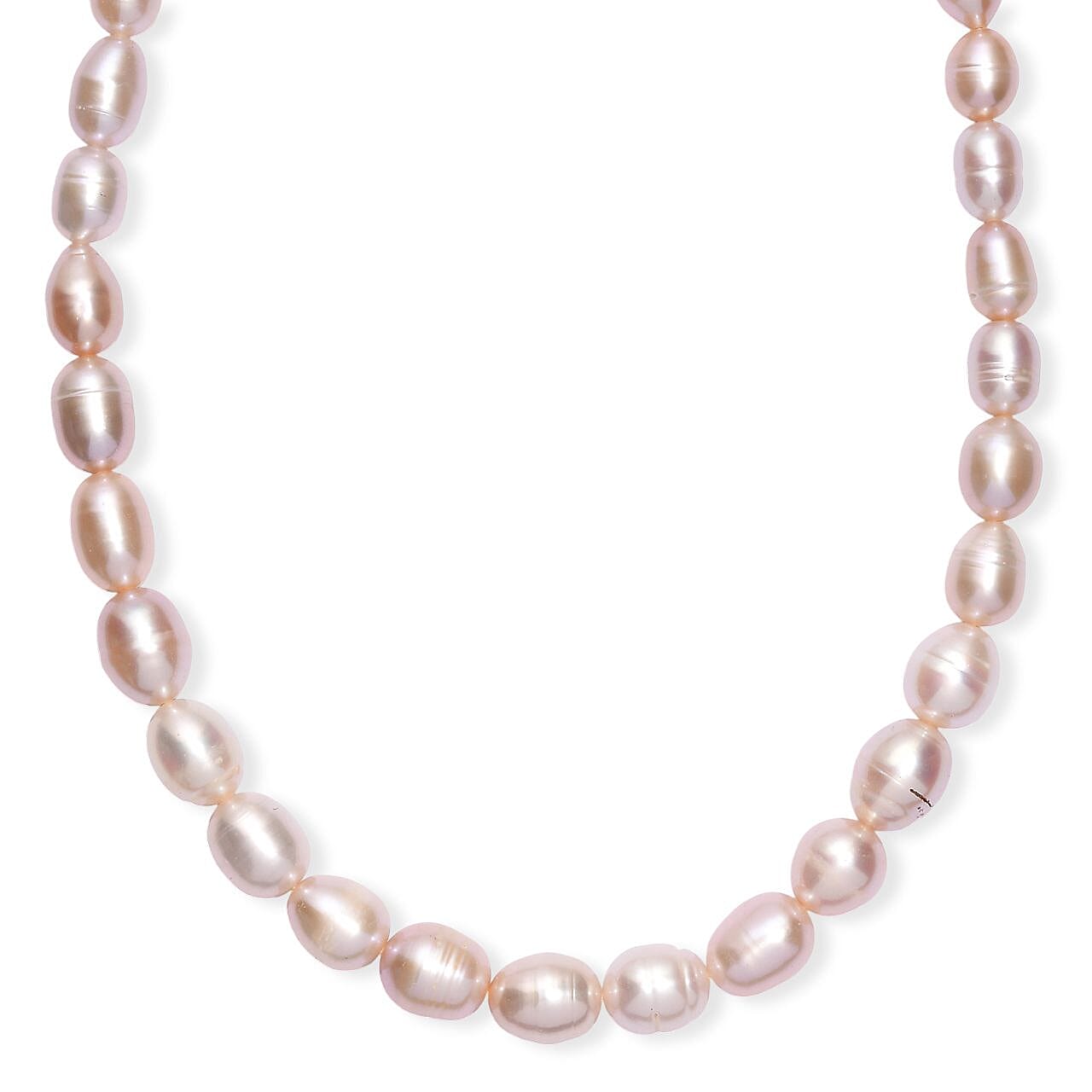 shop lc Freshwater Pearl Rice Shape Necklace in 18K Vermeil Yellow Gold Over Sterling Silver 18 Inches