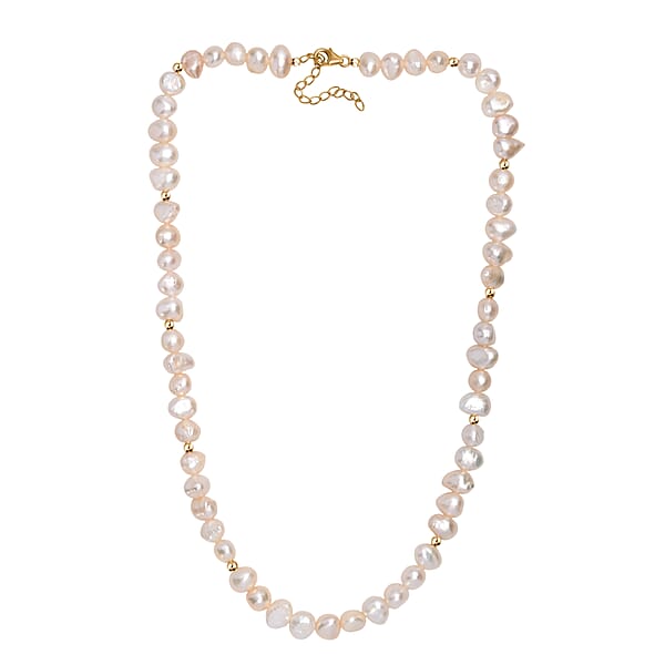 Shop Lc Freshwater Pearl Sun-Drenched Necklace In 18K Vermeil Yellow Gold Over Sterling Silver 18 Inches