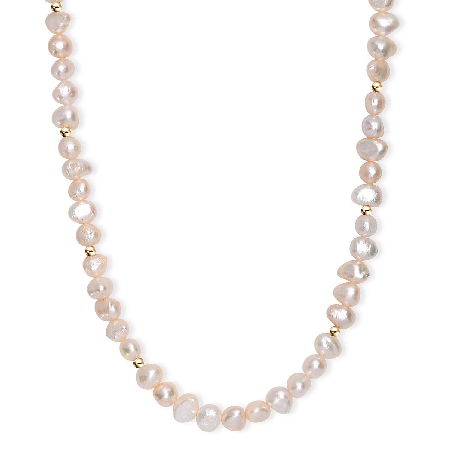 shop lc Freshwater Pearl Sun-Drenched Necklace in 18K Vermeil Yellow Gold Over Sterling Silver 18 Inches