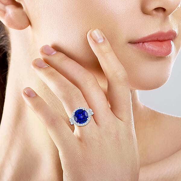 Shop Lc Fujimori Vault Collection Rhapsody AAAA Tanzanite Diamond Ring In 950 Platinum 7.10 Ctw