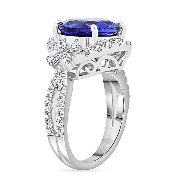Shop Lc Fujimori Vault Collection Rhapsody AAAA Tanzanite Diamond Ring In 950 Platinum 7.10 Ctw