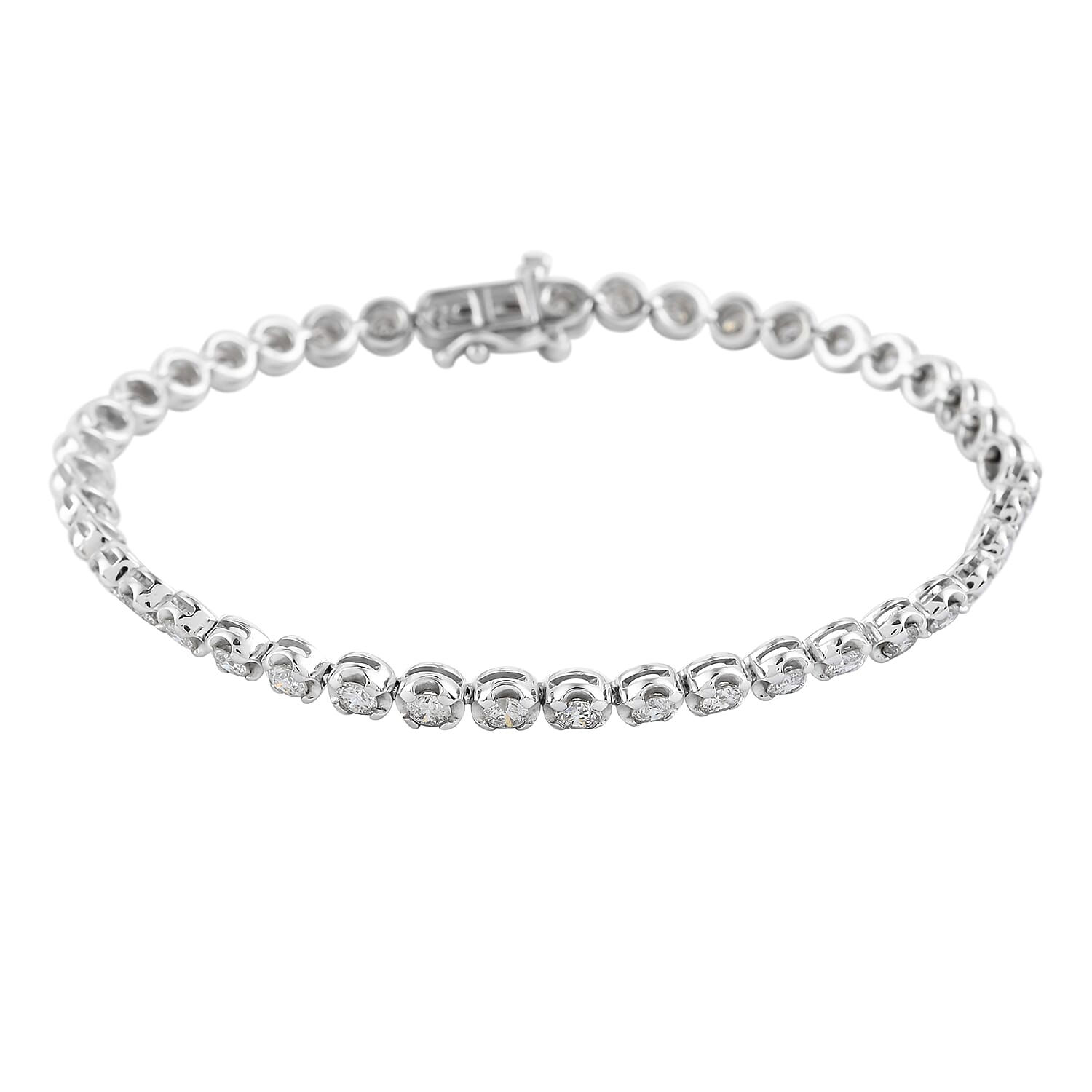 shop lc G-H I1 Diamond 3.00 ctw Bracelet in 10K White Gold (7.25 In) 8.50 Grams