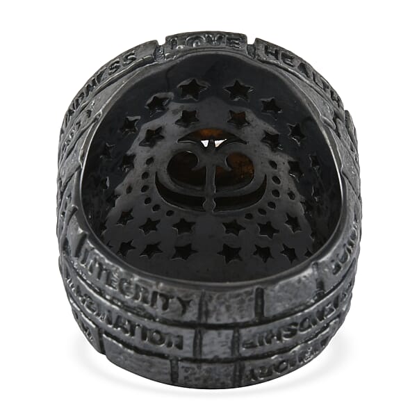 Shop Lc Galatea EI Capitan Collection 14K Yellow Gold And Black Rhodium Sterling Silver Bricks Of Life Ring 21 Grams