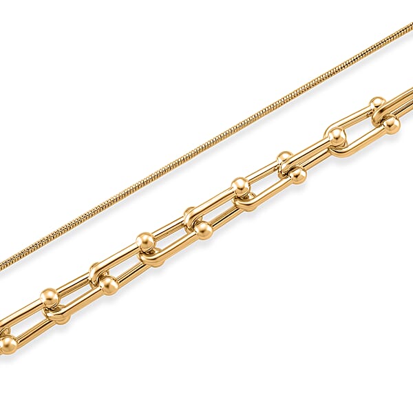 Shop Lc Geometric Link Chain Necklace In Goldtone 20-22 Inches