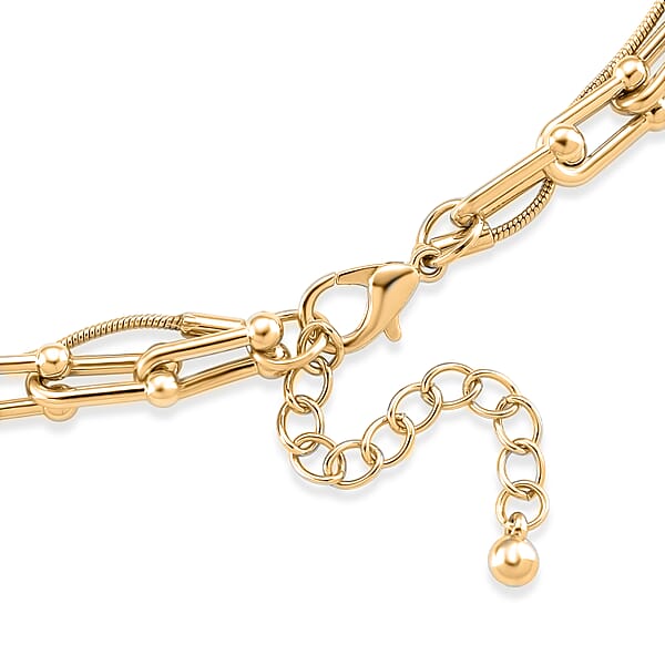 Shop Lc Geometric Link Chain Necklace In Goldtone 20-22 Inches