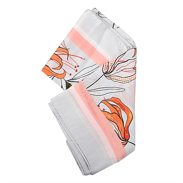 Shop Lc GeorgiaLane Silky Satin Hair Scarf In Vintage Lily Design And BellaBeauty Scalp Massager In Floral Print