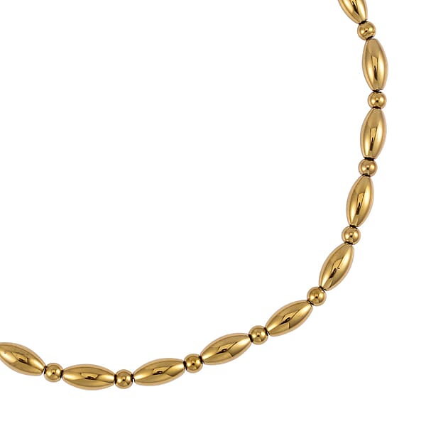 Shop Lc Golden Color Hematite 369.50 Ctw Beaded Necklace In Silvertone 20 Inches