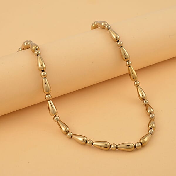 Shop Lc Golden Color Hematite 373.50 Ctw Beaded Necklace In Silvertone 20 Inches
