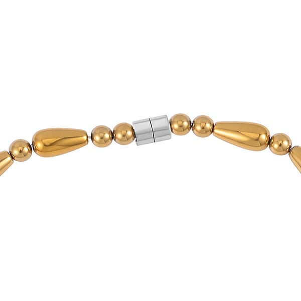 Shop Lc Golden Color Hematite 373.50 Ctw Beaded Necklace In Silvertone 20 Inches