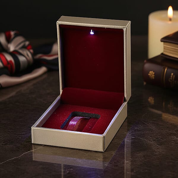 Shop Lc Golden Faux Leather And Rose Red Velvet LED Light Packaging Box