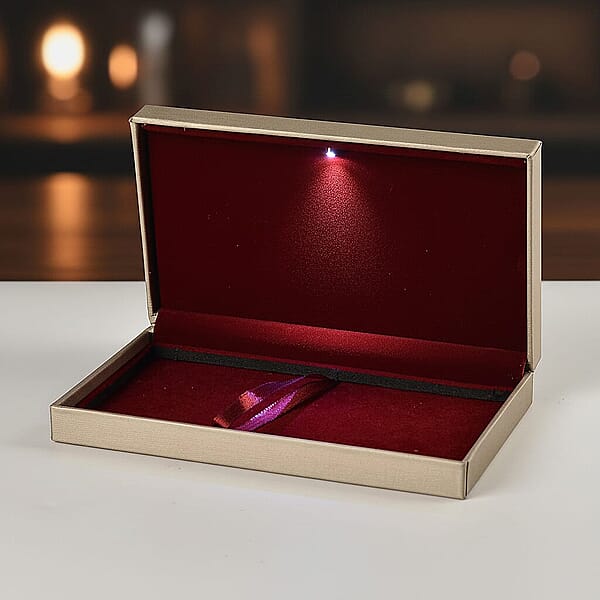 Shop Lc Golden Faux Leather And Rose Red Velvet LED Light Packaging Box