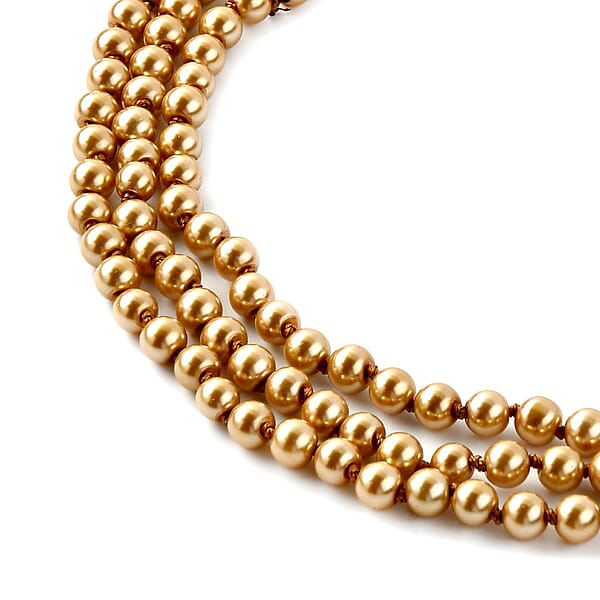 Shop Lc Golden Pearl Glass Beaded Endless Necklace 100 Inches