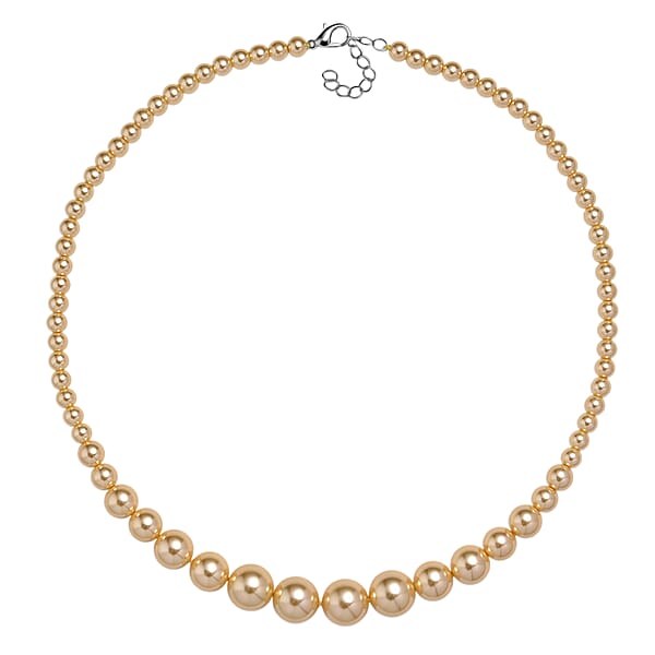 Shop Lc Golden Shell Pearl Necklace In Silvertone 20-22 Inches