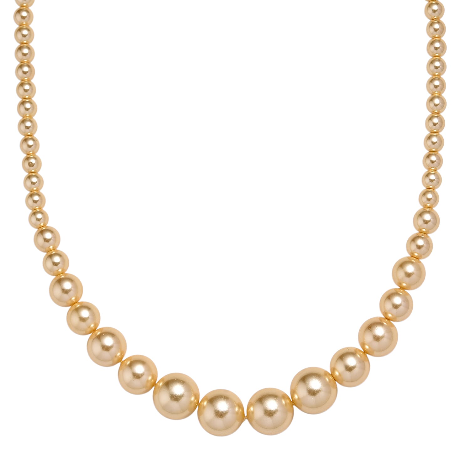shop lc Golden Shell Pearl Necklace in Silvertone 20-22 Inches