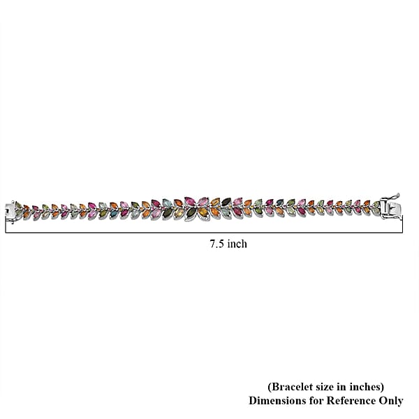 Shop Lc GP Trionfo Collection Premium Multi-Tourmaline 11.20 Ctw Butterfly Pastel Bracelet In Rhodium Over Sterling Silver (7.25 In)