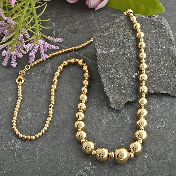 Shop Lc Graduated Bolle Italian 14K Yellow G9old Necklace 18 Inches 5.08 Grams