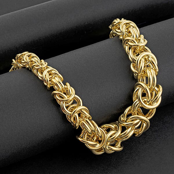 Shop Lc Graduating Byzantine Chain Necklace In 10K Yellow Gold 37.5 Grams 18 Inches