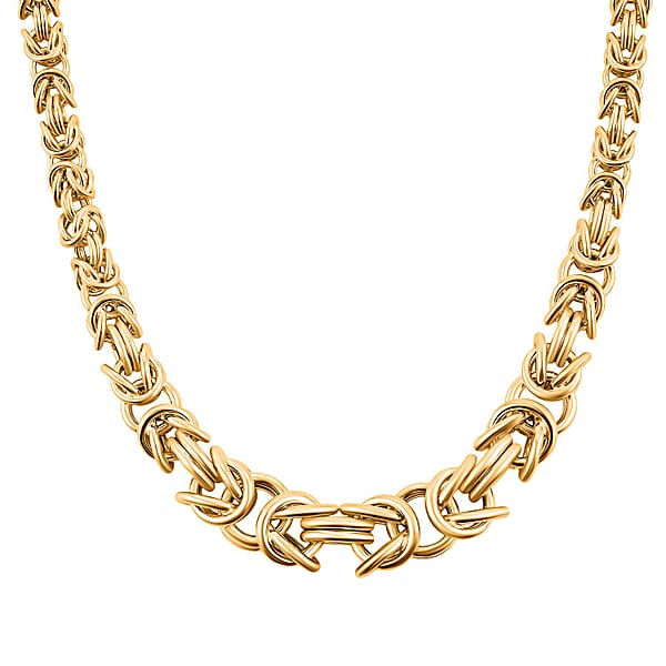 Shop Lc Graduating Byzantine Chain Necklace In 10K Yellow Gold 37.5 Grams 18 Inches