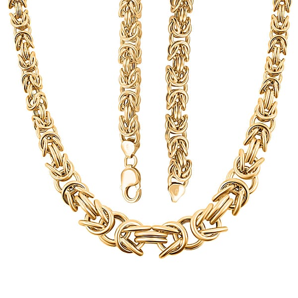 Shop Lc Graduating Byzantine Chain Necklace In 10K Yellow Gold 37.5 Grams 18 Inches