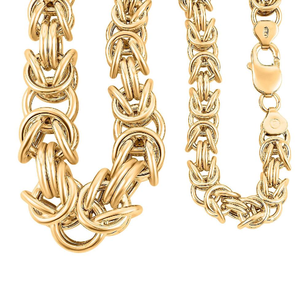 shop lc Graduating Byzantine Chain Necklace in 10K Yellow Gold 37.5 Grams 18 Inches