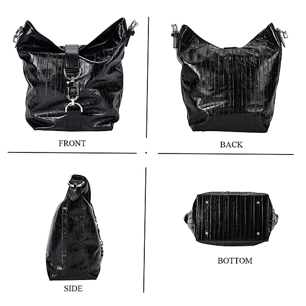 Shop Lc Grand Pelle Black Genuine Leather Crossbody Bag