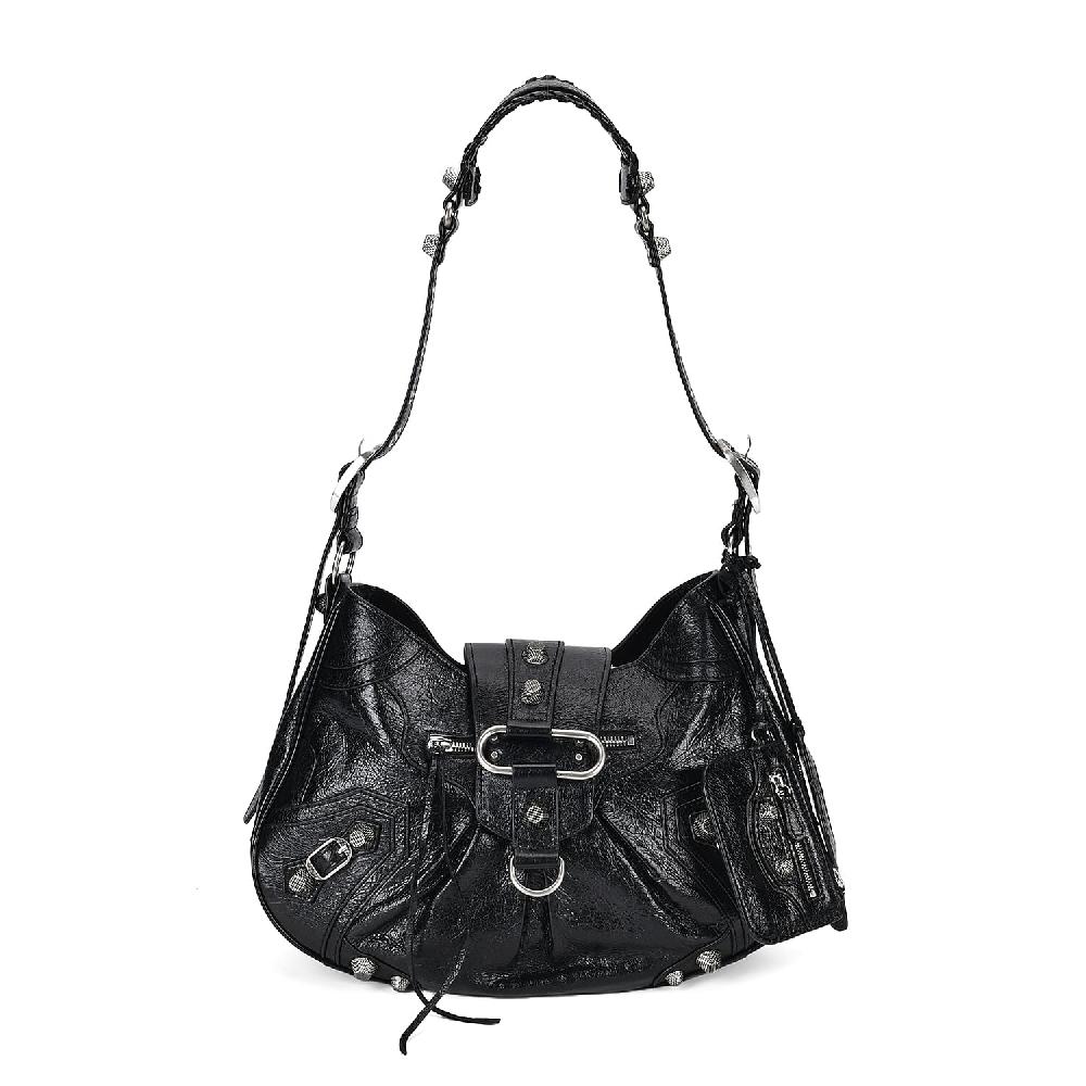 shop lc Grand Pelle Black Genuine Leather Crossbody Bag with Shoulder Strap