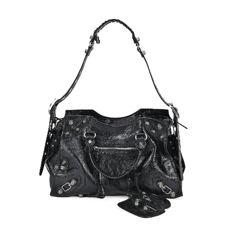 shop lc Grand Pelle Black Genuine Leather Crossbody Bag with Shoulder Strap