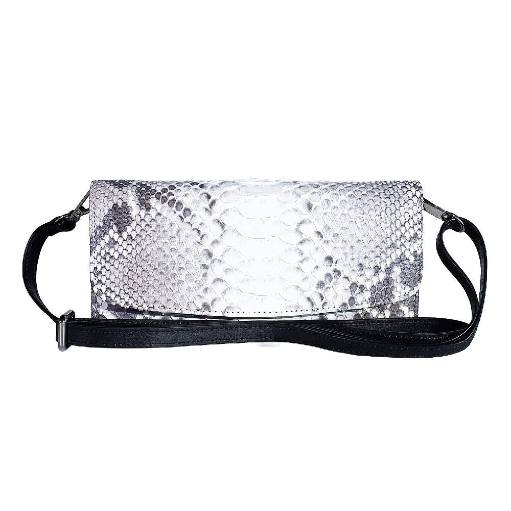 shop lc Grand Pelle Natural Genuine Python Leather Envelope Clutch with Shoulder Strap