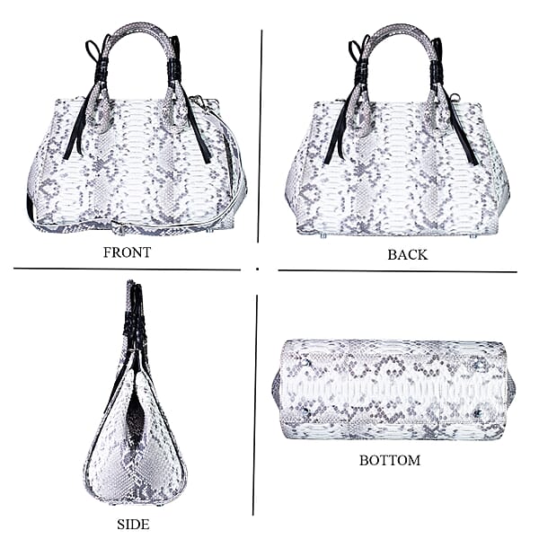 Shop Lc Grand Pelle Natural Genuine Python Leather Tote Bag