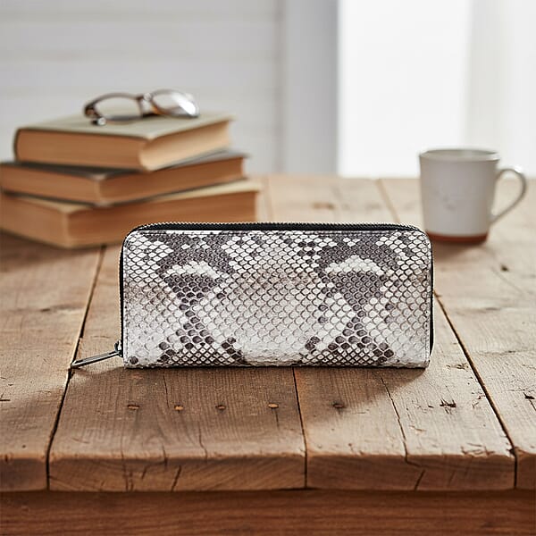Shop Lc Grand Pelle Natural Genuine Python Leather Wallet