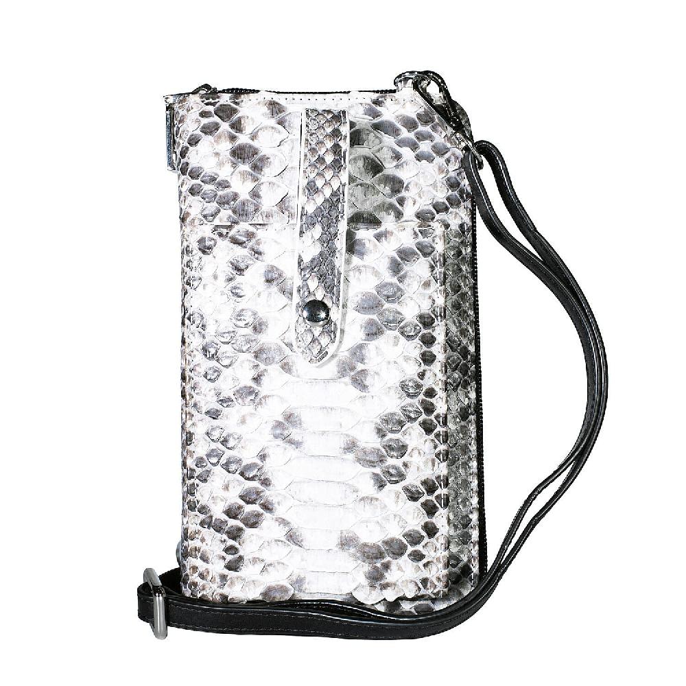 shop lc Grand Pelle Natural Genuine Python Leather Zip Clutch with Snap Pocket