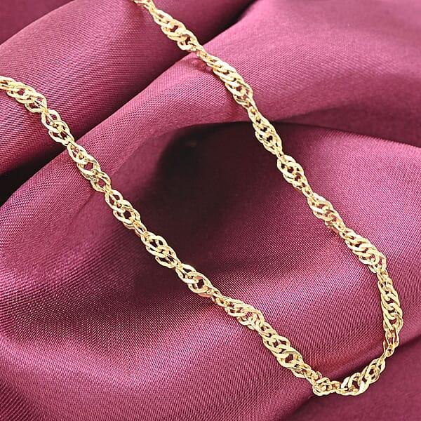 Shop Lc Grande Bella Italian 10K Yellow Gold Singapore Chain Necklace (20 Inches) (2.38 Grams)