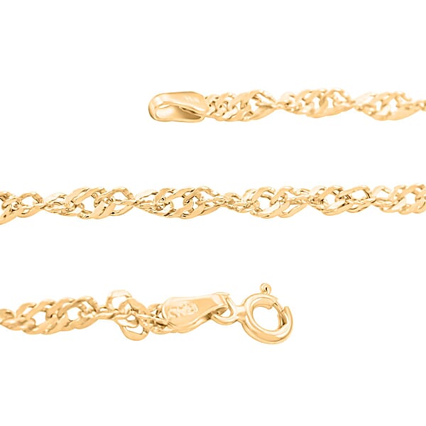 Shop Lc Grande Bella Italian 10K Yellow Gold Singapore Chain Necklace (20 Inches) (2.38 Grams)