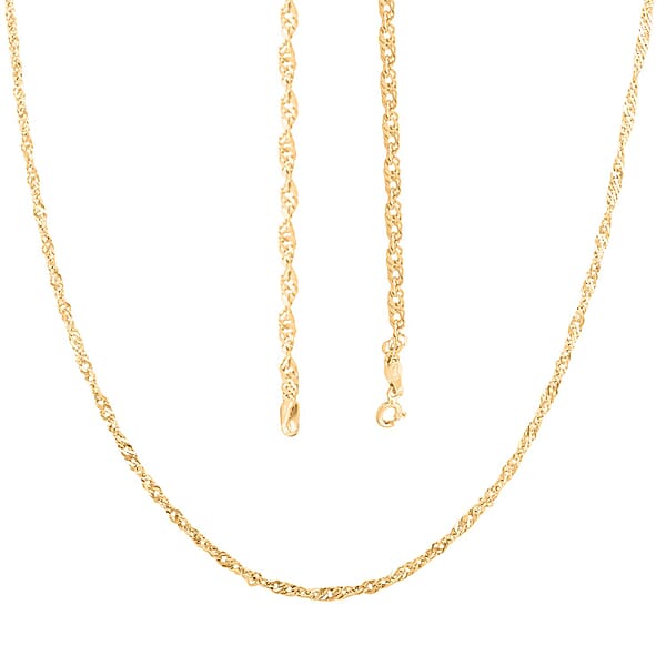 Shop Lc Grande Bella Italian 10K Yellow Gold Singapore Chain Necklace (20 Inches) (2.38 Grams)
